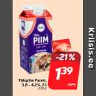 Магазин:Hüper Rimi, Rimi, Mini Rimi,Скидка:Цельное молоко
Farmi,
3,8 - 4,2%, 2 л