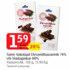 Allahindlus - Tume šokolaad Elevandiluurannik 74% või Madagaskar 60%