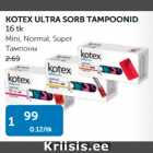 Allahindlus - KOTEX ULTRA SORB TAMPOONID 16 tk