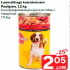 Loomalihaga koerakonserv
Pedigree, 1,2 kg
