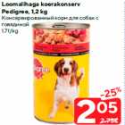 Allahindlus - Loomalihaga koerakonserv
Pedigree, 1,2 kg
