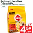 Allahindlus - Kuiv koerasööt loomalihaga
Pedigree, 2,6 kg
