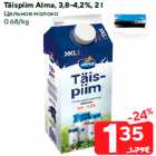Täispiim Alma, 3,8-4,2%, 2 l

