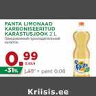 Allahindlus - FANTA LIMONAAD
KARBONISEERITUD
KARASTUSJOOK 