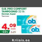 Allahindlus - O.B. PRO COMFORT TAMPOONID 32 tk