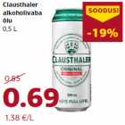 Clausthaler
alkoholivaba
õlu
0,5 L