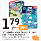 WC-värskehdaja Power 5 Lime või Okean, duopakk