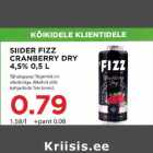 Allahindlus - SIIDER FIZZ CRANBERRY DRY 4,5%, 0,5 L