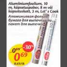 Alumiiniumfoolium, 10m, küpsetuspaber, 8m või küpsetuspaber, 3 m,Let"s Cook