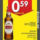 Allahindlus - Hele õlu
A.Le Coq Premium,
4,7%, 50 cl