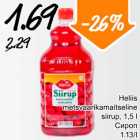 Heliis metsvaarikamaitseline siirup, 1,5 l