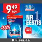 Allahindlus - Nõudepesumasina 
tabletid Finish All-In-1, 56 tk