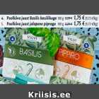 4. Poolkõva juust Basilis basiilikuga 180 g; 5. Poolkõva juust jalapeno pipraga 180 g