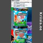 BEN & JERRY
1. Vanillijäätis pekaanipähklitega 414 g; 2. Jäätis maapähklivõiga 431 g