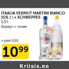 Allahindlus - ITAALIA VERMUT MARTINI BIANCO 15%, 1 L + SCHWEPPES 1,5 L