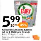 Nõudepesumasina kapslid All in 1 Platinum Orange