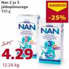 Магазин:Comarket,Скидка:Молочная смесь Nan 2 ja 3
350 г