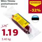 Полукопченая колбаса Tõmmu
350 г