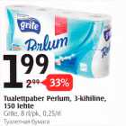 Tualettpaber Perlum, 3-kihiline, 150 lehte