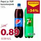 Allahindlus - Pepsi ja 7UP
karastusjook
1,5 L