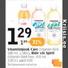 Vitamiinijook Care (Vitamin Well, 500 ml), Ride või Spirit (Vitamin Well Free, 450 ml)