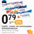 Vanilli-, rosina-, või metsmaasikakohupiimakreem