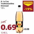 Магазин:Comarket,Скидка:Традиционный
лимонад
А. Le Coq 1,5 л