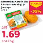 Магазин:Comarket,Скидка:Куриное мясо карманчик с ветчиной и
 сыром Rannamõisa 
375 г