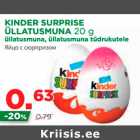 Allahindlus - KINDER SURPRISE 
ÜLLATUSMUNA 20 g
üllatusmuna, üllatusmuna tüdrukutele