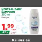 Allahindlus - NEUTRAL BABY 
ŠAMPOON 
250 ml