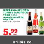 HISPAANIA KPN VEIN 
TORRES SANGRE DE 
TORO 0,75 L