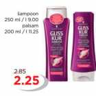 Allahindlus - GLISS KUR šampoon 
250 ml / l 9.00 
palsam 
200 ml / l 11.25