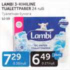 Allahindlus - LAMBI 3-KIHILINE TUALETTPABER 24 RULLI