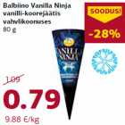 Balbiino Vanilla Ninja
vanilli-koorejäätis
vahvlikoonuses
80 g