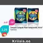 Allahindlus - Tampax Compak Pearl tampoonid, 18 tk*
