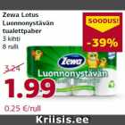 Zewa Lotus
Luonnonystävän
tualettpaber