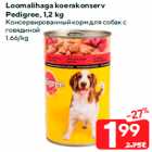 Allahindlus - Loomalihaga koerakonserv
Pedigree, 1,2 kg
