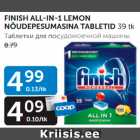 FINISH ALL-IN-1 LEMON NÕUDEPESUMASINA TABLETID 39 tk