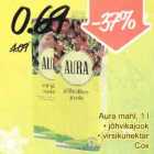 Аurа mahl, 1 l . jõhvikajook . virsikunektar