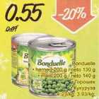 Bonduelle .herned 200 g/neto 130 g .mais 200 g/ neto 140 g