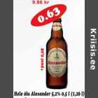 Магазин:Meie,Скидка:Светлое пиво Alexander 5,2% 0,5л