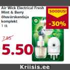 Allahindlus - Air Wick Electrical Fresh
Mint & Berry
õhuvärskendaja
komplekt
1 tk