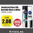 Магазин:Grossi,Скидка:Дезодорант Nivea 48ч Невидимый Blask & White