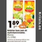 Allahindlus - Rohelise õuna jook või
multivitamiininektar,
Pfanner,
2 L