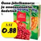 Õuna-jõhvikamorss ja ananassinektar Sadotšok 1l