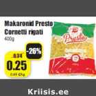 Allahindlus - Makaronid Presto
Cornetti rigati
400g