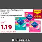 Libresse Ultra Thin hügieeniside
Normal, Long
10 tk / 8 tk
Libresse Multistyle pesukaitse
28 tk