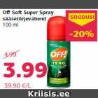 Allahindlus - Off Soft Super Spray
sääsetõrjevahend
100 ml