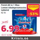 Finish All in 1 Max
Lemon nõudepesumasina
tabletid
42 tk