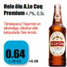 Hele õlu A.Le Coq Premium 4,7%, 0,5L